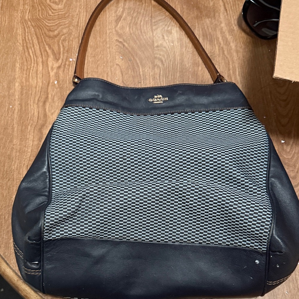 Coach Black and White Checkered Shoulder Bag